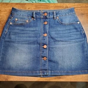 Nobo High Rise Denim Button Down Skirt